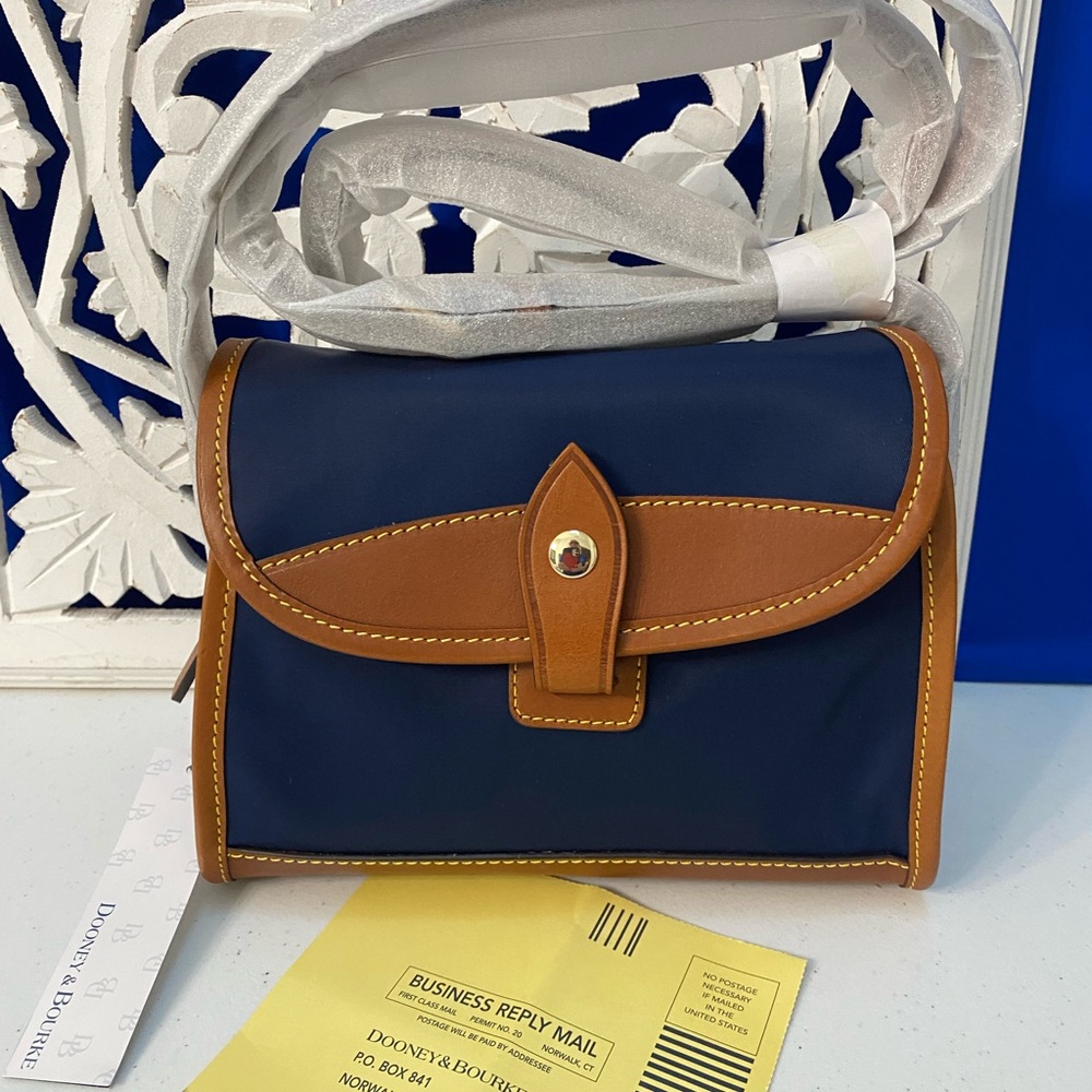 Dooney & Bourke Wayfarer Flap Nylon Crossbody, Navy Blue NWT